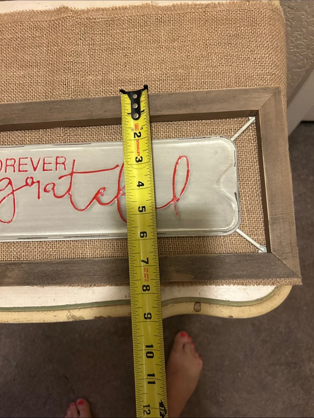 Forever Grateful Wall Sign - Red and White